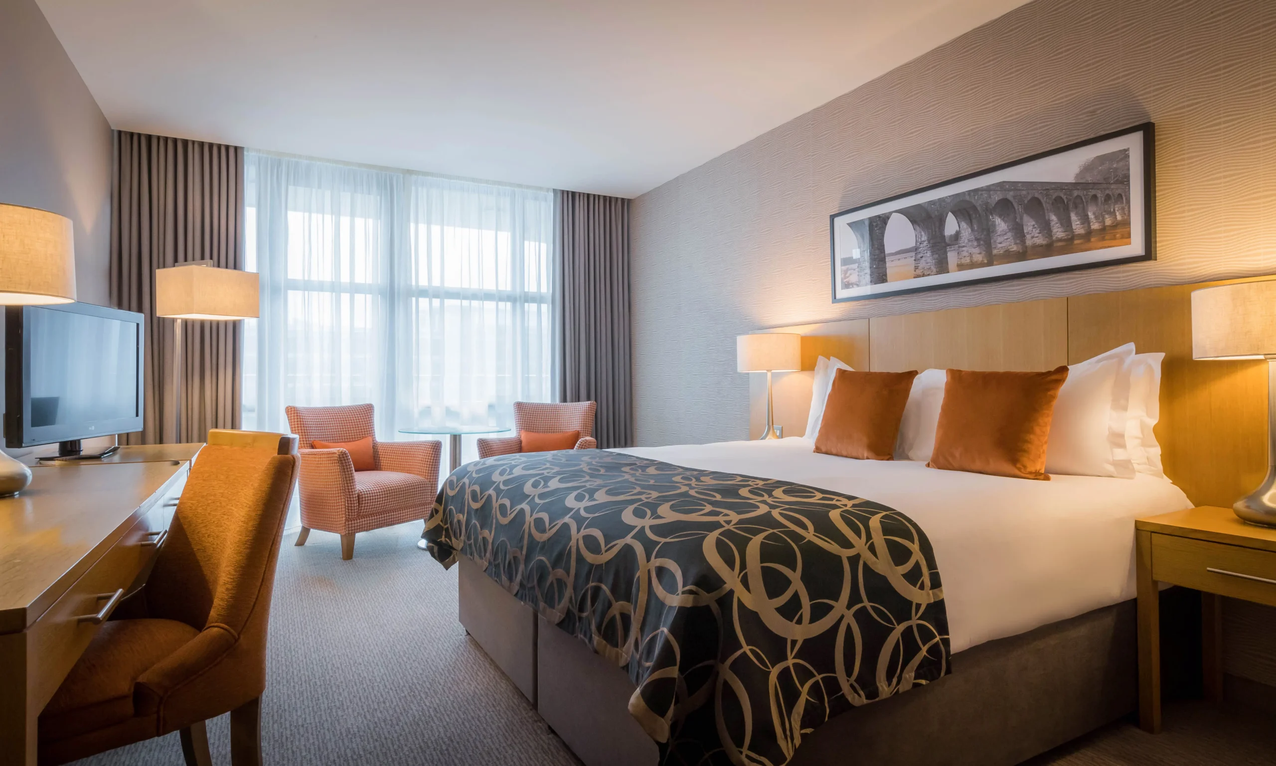 View of double deluxe room of Clayton Hotel Cork City